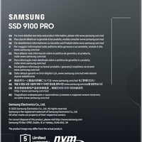 Samsung SSD 9100 PRO 2TB, PCIe 5.0x4 M.2 2280, Seq. Read Speeds Up to 14,700MB/s, Best for AI Computing, Gaming and Heavy Duty Workstations (MZ VAP2T0B/AM)