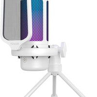 TONOR Gaming Microphone, RGB PC Microphone, Cardioid Condenser USB Mic with Adjustable Light Modes & Brightness, Quick M