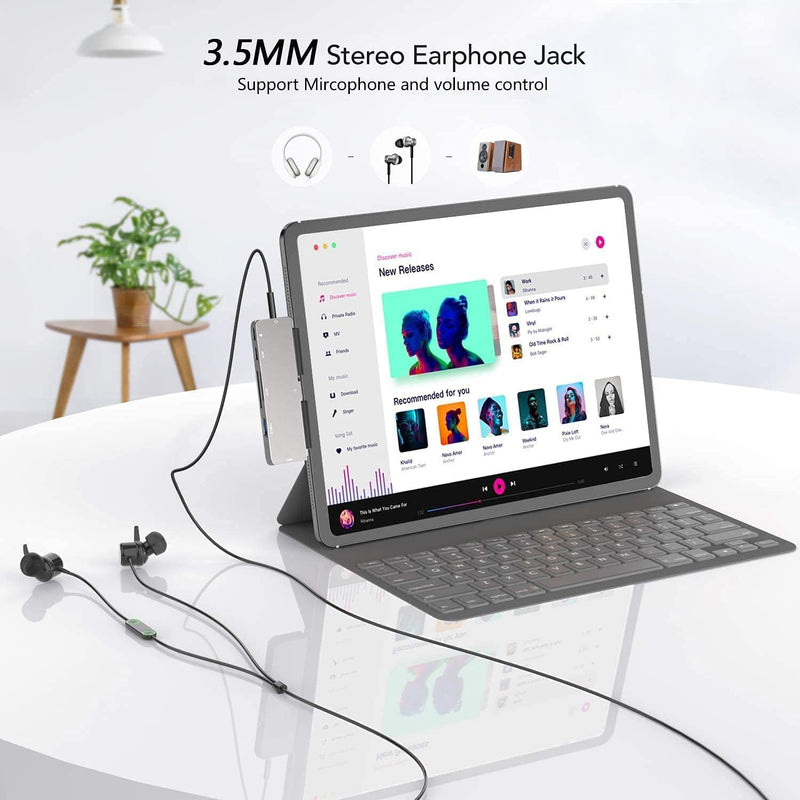 Hub USB-C 7 en 1 NXPGKEA para iPad Pro / Air (HDMI 4K, PD, SD/TF, USB 3.0, Jack 3.5mm)