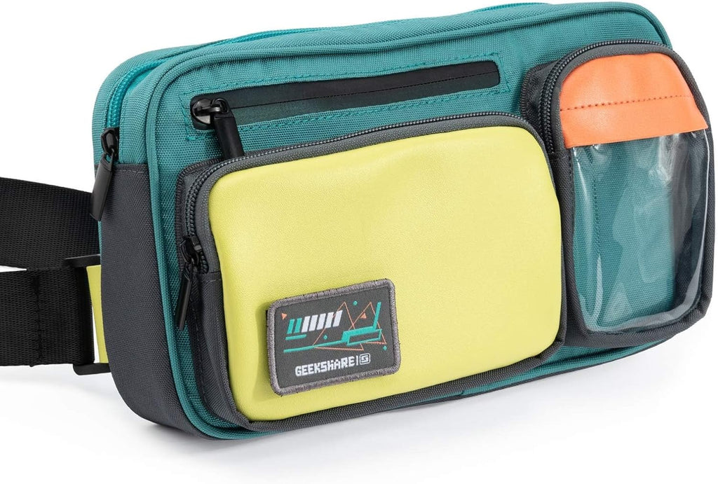 Geekshare Large Capacity Multifunctional Switch/Switch OLED Travel Carrying Case-Color Contrast Laser Messenger Bag Comp