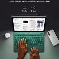 Funda con Teclado typecase Edge para iPad 11" (A16) / 10.ª Gen - Verde Medianoche