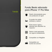 Beats iPhone 17 Rugged Case with MagSafe & Camera Control, Scratch & Drop Tested, Matte Texture with Microfiber Lining - Everest Black