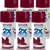 Rust-Oleum 334051-6PK Painter's Touch 2X Ultra Cover Spray Paint, 12 oz, Gloss Cranberry, 6 Pack