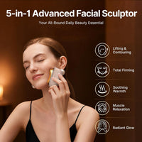 ZDEER GS5 - Herramienta de escultura facial eléctrica de latón Gua Sha con vibración, masajeador facial para mujer, terapia de luz roja LED para cuello y cara, dispositivo de reafirmación de la piel,