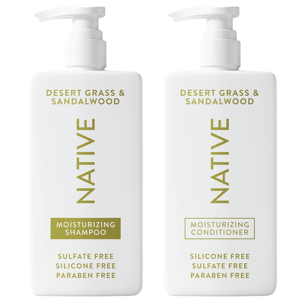 Native Desert Grass & Sandalwood Moisturizing Conditioner contains Naturally Derived Ingredients | All Hair Types - Color & Treated, Fine to Dry Damaged |Sulfate & Dye Free, 16.5 fl oz each (2 Pack)