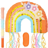 WERNNSAI Rainbow Piñata - Pull String Piñata, Summer Party Supplies
