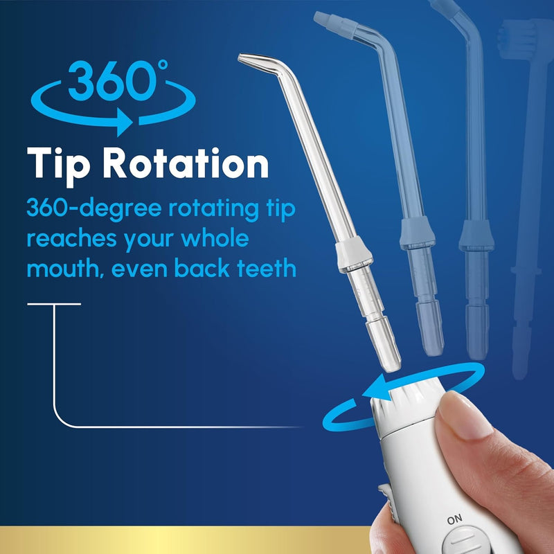 Waterpik Aquarius - Hilo dental de agua para limpieza de dientes, encías, brackets, cuidado dental, energía eléctrica con 10 configuraciones, 7 puntas para múltiples usuarios y necesidades