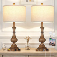 Lolikit 26" Tall Farmhouse Table Lamps Set of 2,Bedside Lamps for Bedroom