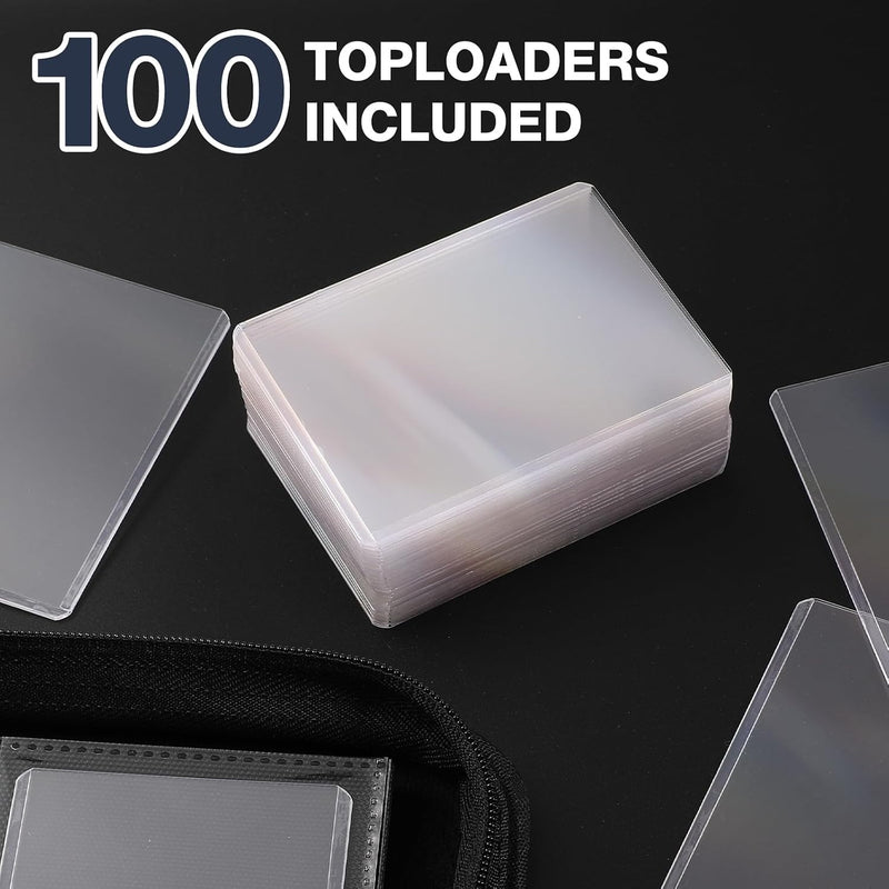 Pemocyny Top Loader Binder 9 Pocket, Holds 360 Toploaders, 100 Toploaders INCLUDED
