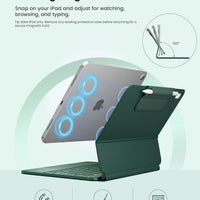 Funda con Teclado typecase Edge para iPad 11" (A16) / 10.ª Gen - Verde Medianoche