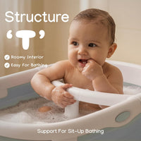 CheerTry Bañera Plegable 4 en 1 para Bebé 0 a 24 Meses Azul