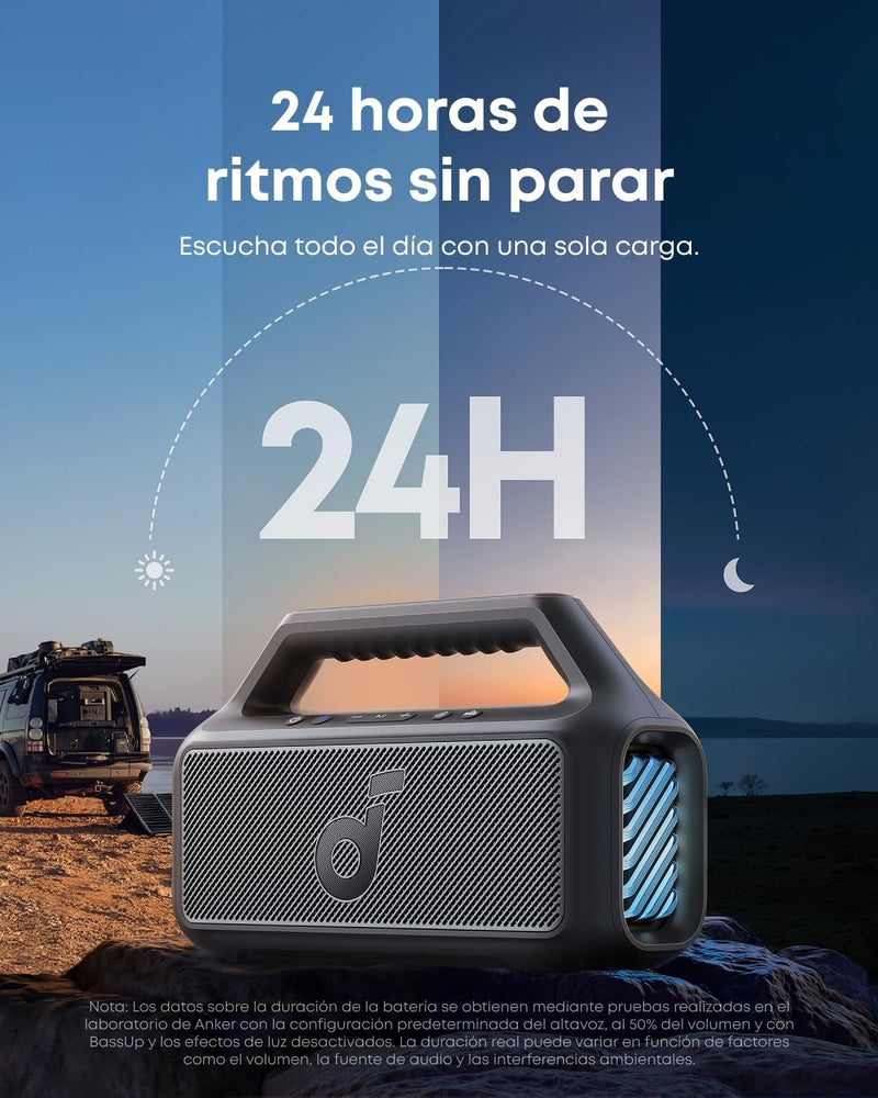 Soundcore Boom 2 by Anker, 80W Outdoor Bluetooth Speaker, 24H Playtime