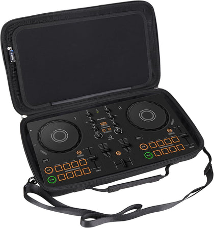 worfty Case for Pioneer DJ AlphaTheta DDJ-FLX2 / DDJ-200 / DDJ-WeGO4 Compact 2-Channel DJ Controller - Hard Protective Travel Carrying Storage Bag (Black)