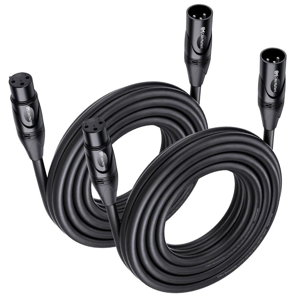 Cable Matters 2-Pack Premium XLR to XLR Cable, Microphone Cable, M-F, 20ft