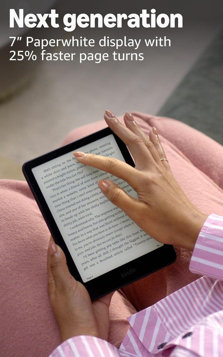 Kindle Paperwhite Signature Edition 32GB (newest model) – 20% faster with auto-adjusting front light, wireless charging, and weeks of battery life – Metallic Black
