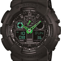 Casio Men's G-Shock Quartz Sport Watch with Resin Strap, Black, 29.4 (Model: GA-100C-1A3CR) - Black/Green