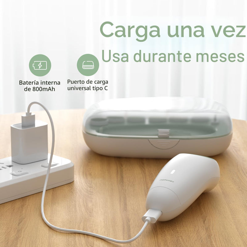 Momcozy Lima Eléctrica de Uñas para Bebé con Luz Nocturna