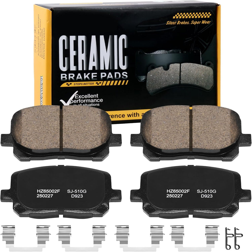 HECHENQICHE D923 Front Ceramic Brake Pads Kit Fit For Toyota Corolla 2003-2008, For Toyota Matrix 2003-2008, For Pontiac