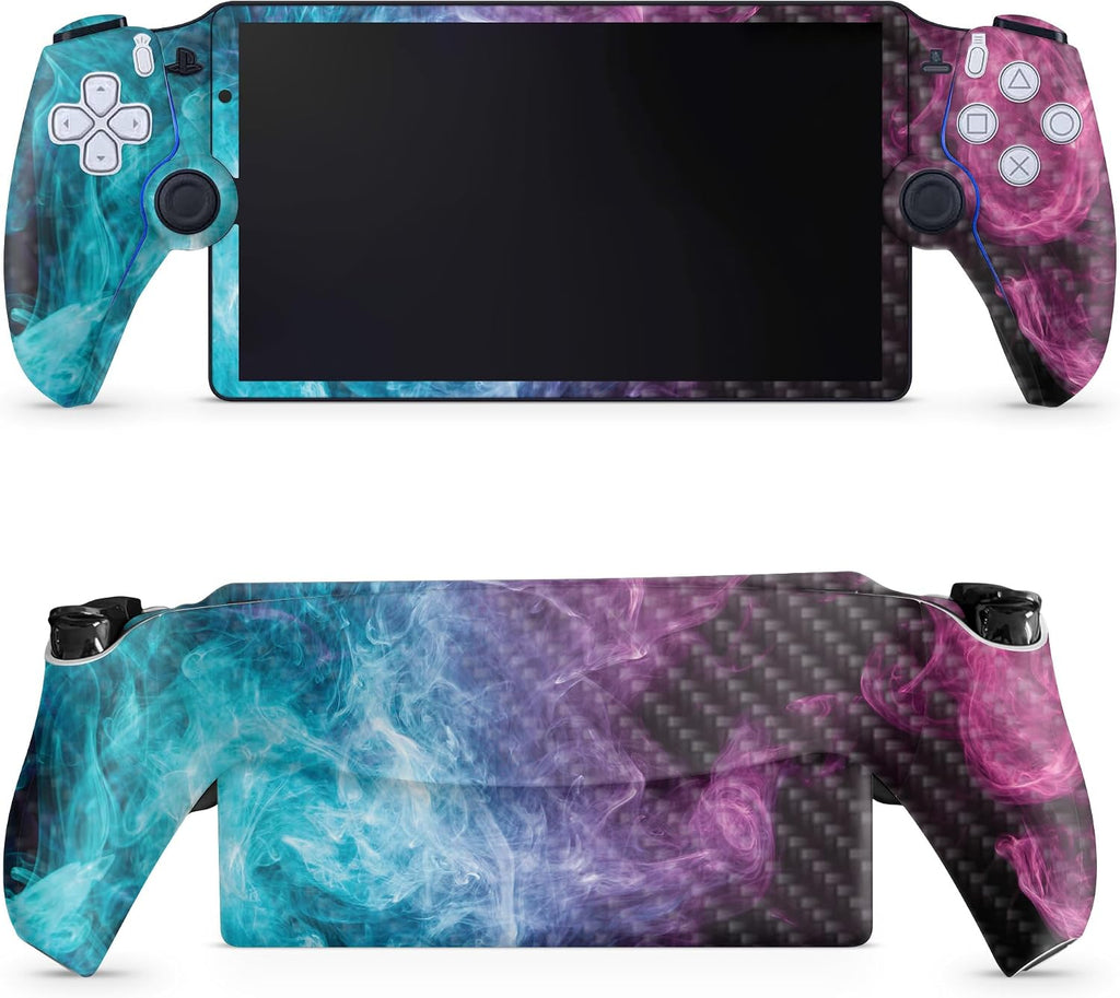 Carbon Fiber Gaming Skin Compatible with PS5 Portal Remote Player - Mystic Smoke - Premium 3M Vinyl Protective Wrap Deca