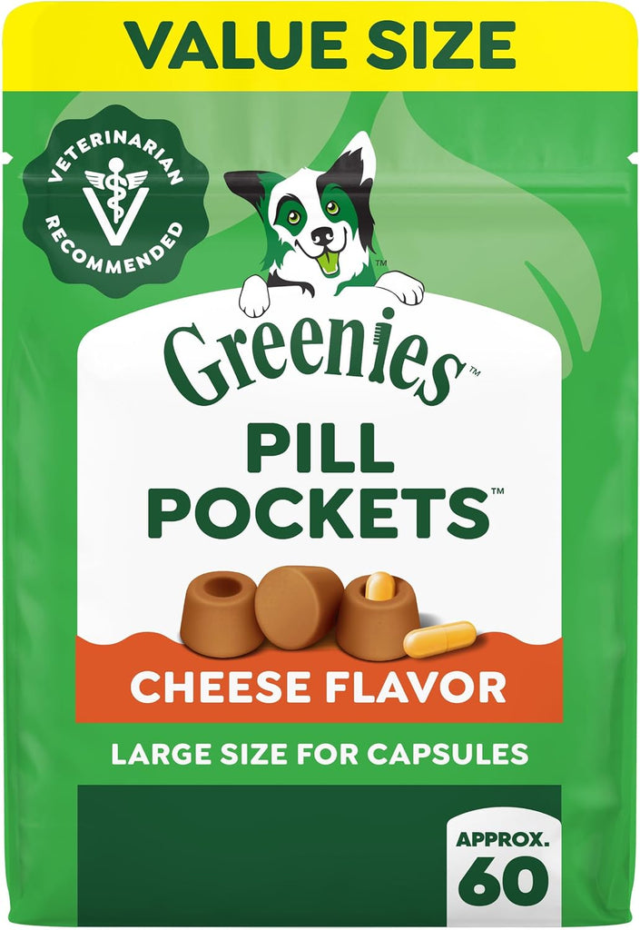 Greenies Pill Pockets Large Size Dog Treats, Cheese Flavor, 15.8 oz
