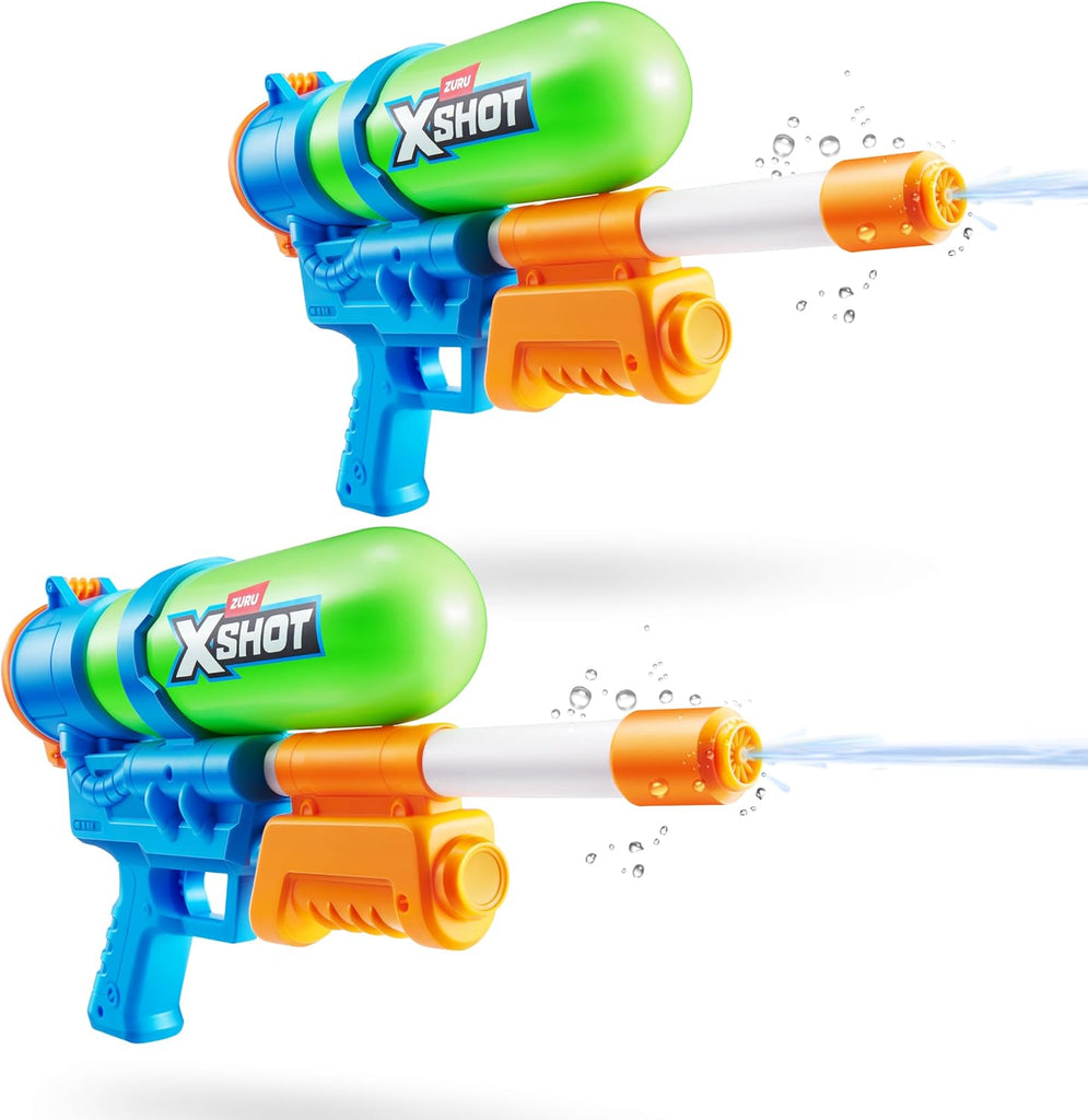 XSHOT Water Fast-Fill 80s Super Splash Water Blaster 2 Pack (Green) by ZURU – Vintage-Style with Fast-Fill Tech, 33ft Ra