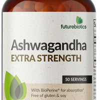 Visita la tienda de Futurebiotics Futurebiotics Ashwagandha Extra Strength - Soporte para el estrés y el estado de ánimo, 100 cápsulas