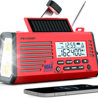 Peakeep Emergency Radio NOAA Weather Alert Battery Solar Crank Powered