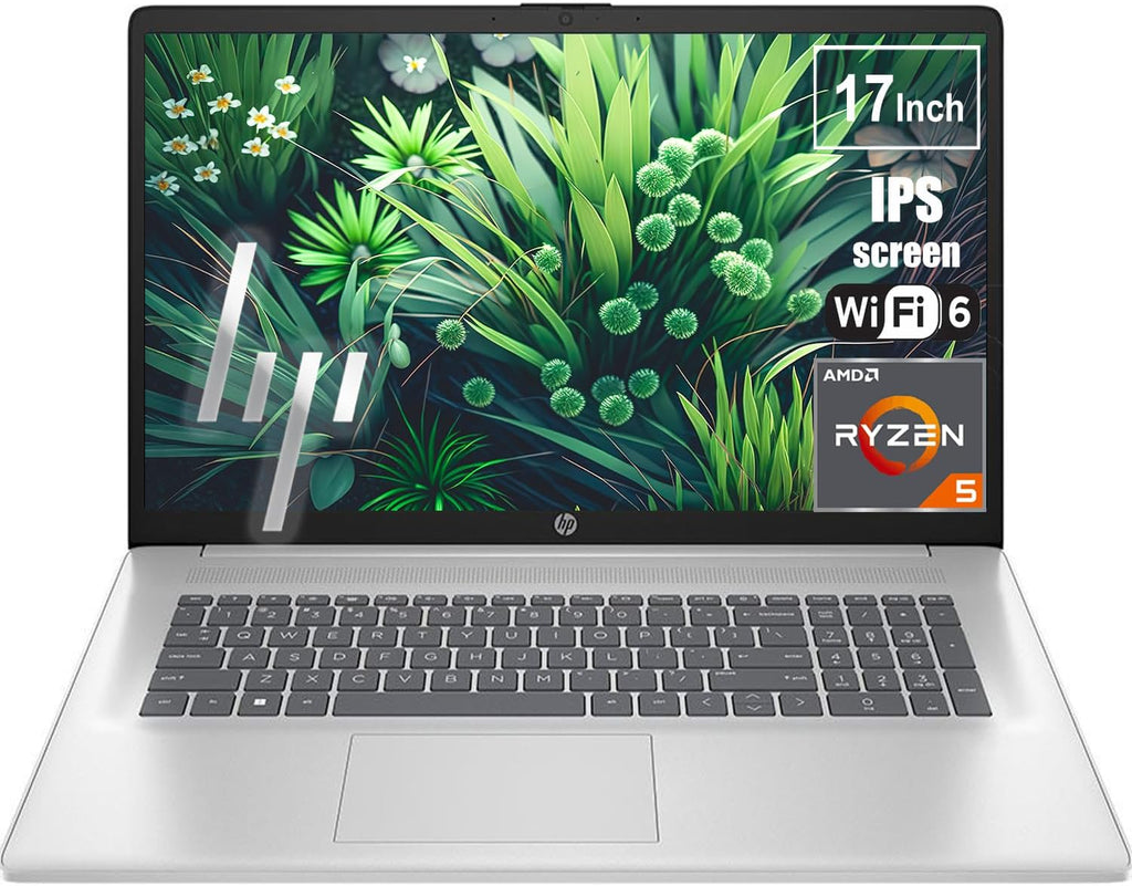 HP 17.3 Inch Business & Student Laptop | FHD Anti-Glare Display | 32GB RAM, 2TB SSD | AMD 6-Core Ryzen 5 7430U (beat i5-1334U) | 8HR Battery | WiFi 6 | AI-Powered Copilot | Windows 11 Pro