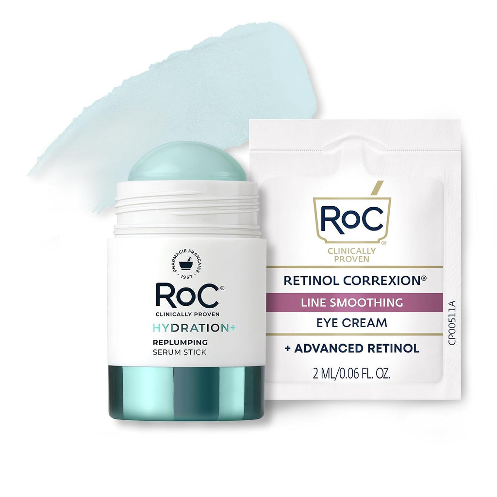 RoC Hydration+ Replumping Serum Stick, Hyaluronic Acid & Peptides, 0.7 oz