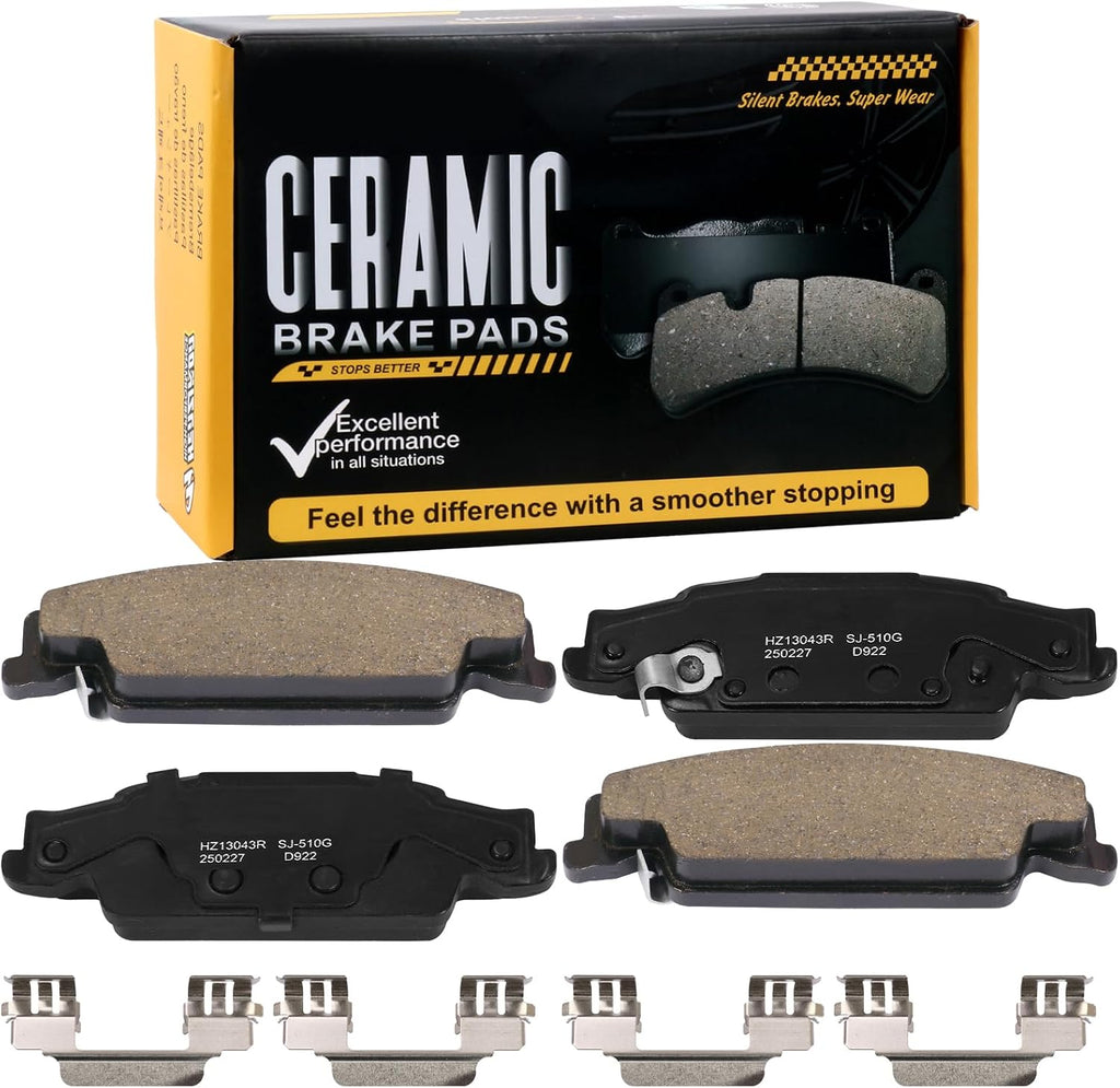 HECHENQICHE D922 Front Ceramic Brake Pads Kit Fit For Cadillac CTS 2003-2007, For Cadillac STS 2005-2011, For Pontiac Gr
