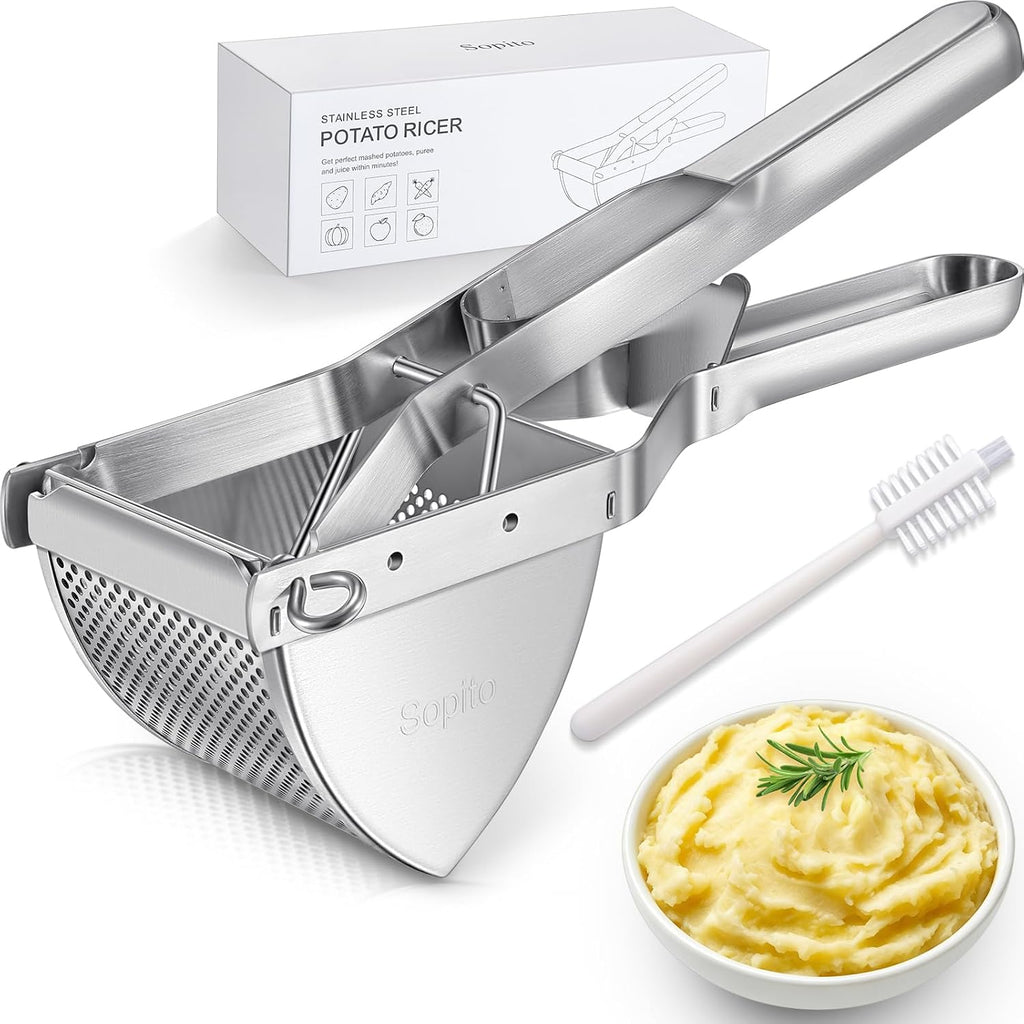 Sopito 22 oz Stainless Steel Potato Ricer, Heavy Duty Large Potato Masher