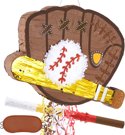 WERNNSAI Baseball Piñata - Baseball Birthday Decorations, Baseball Gloves