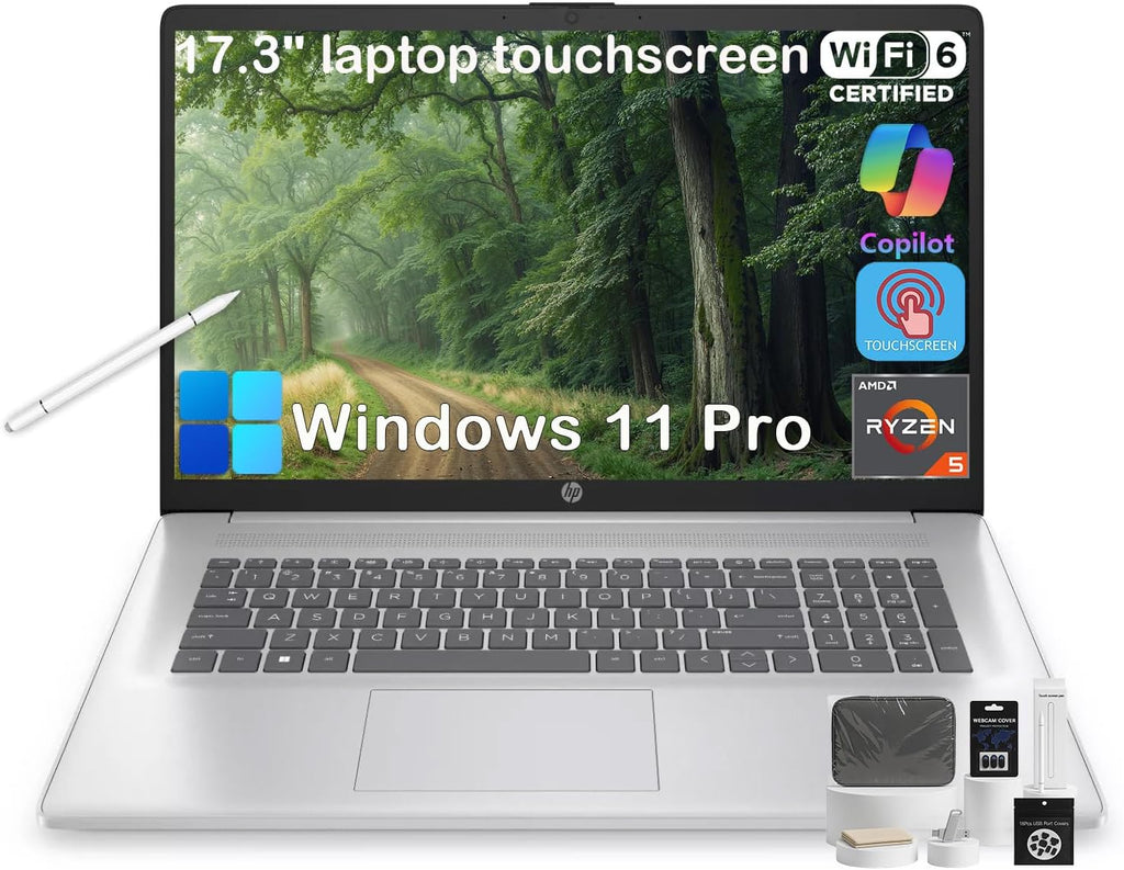HP 17.3 inch Touchscreen Business Laptop, 32GB RAM, 1TB SSD, Ryzen 5 7430U