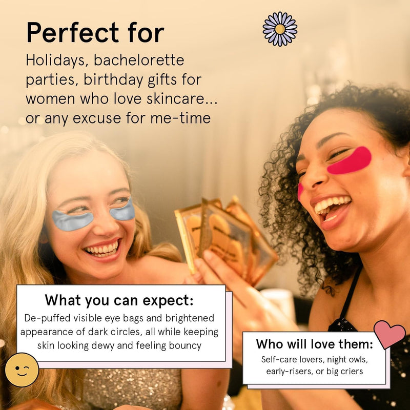 grace & stella Parches para debajo de los ojos (12 pares) Mascarillas para ojos hinchados y ojeras - Rellenos navideños para adolescentes, regalos de Navidad para mujeres, regalos de intercambio