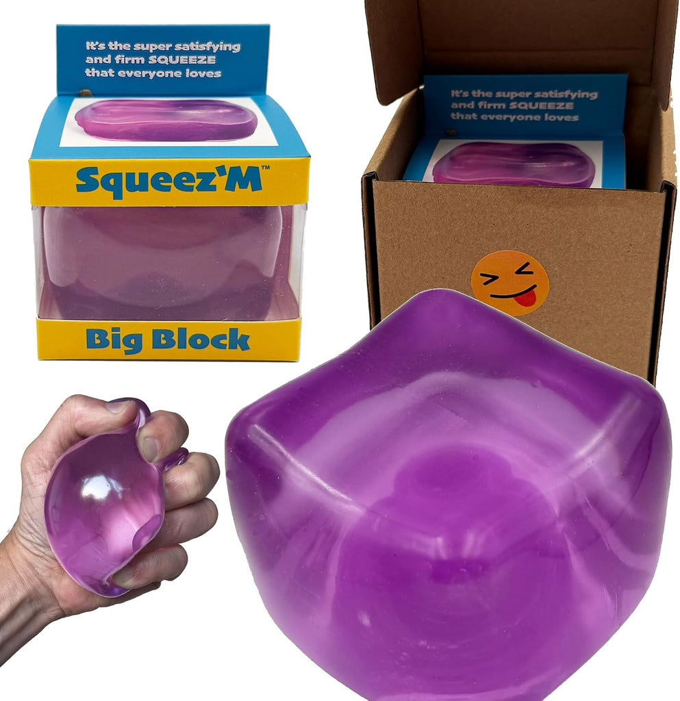 Original Big Block Premium Stress Cube, Purple Squishy Fidget Toy, Adults