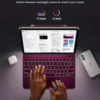 Funda con Teclado typecase Edge para iPad 11" (A16) / 10.ª Gen - Frambuesa