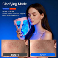 INIA Glow 4D - Máscara de terapia de luz roja inalámbrica para cara, NIR dual, 320 LED, 4 modos, refrigeración debajo de los ojos, máscara facial LED inalámbrica y recargable para el hogar y viajes, r