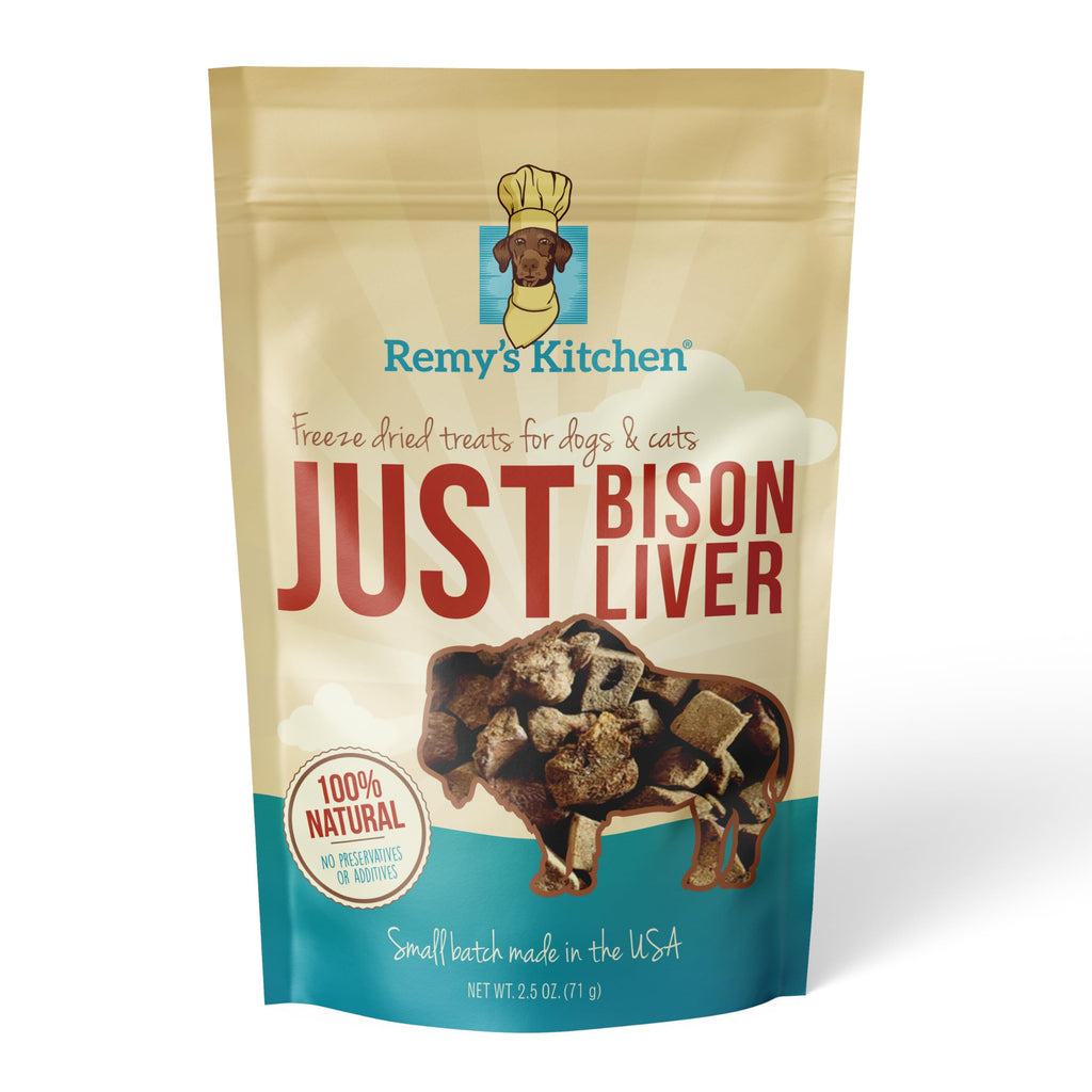 Remy’s Kitchen Freeze Dried Dog Treats – Bison Liver, Single Ingredient, All-Natural, USA Sourced, Human-Grade, Grain-Fr