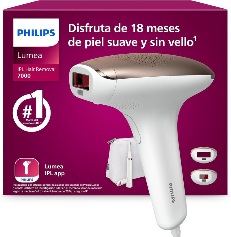 Philips Lumea Serie 9900, depiladora IPL con Inteligencia Artificial, tratamiento personalizado, 4 accesorios para el cuerpo, la cara, la zona del bikini y las axilas, con cable y sin cable, BRI951/00