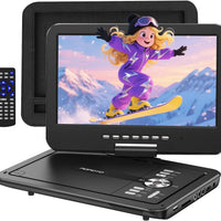 POFOTO Portable DVD Player with 10.5" HD Swivel Screen for Car, Home&Travel