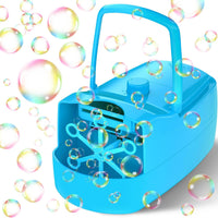 Bubble Machine for Kids, Battery Operated Bubble Blower for Parties (Blue)