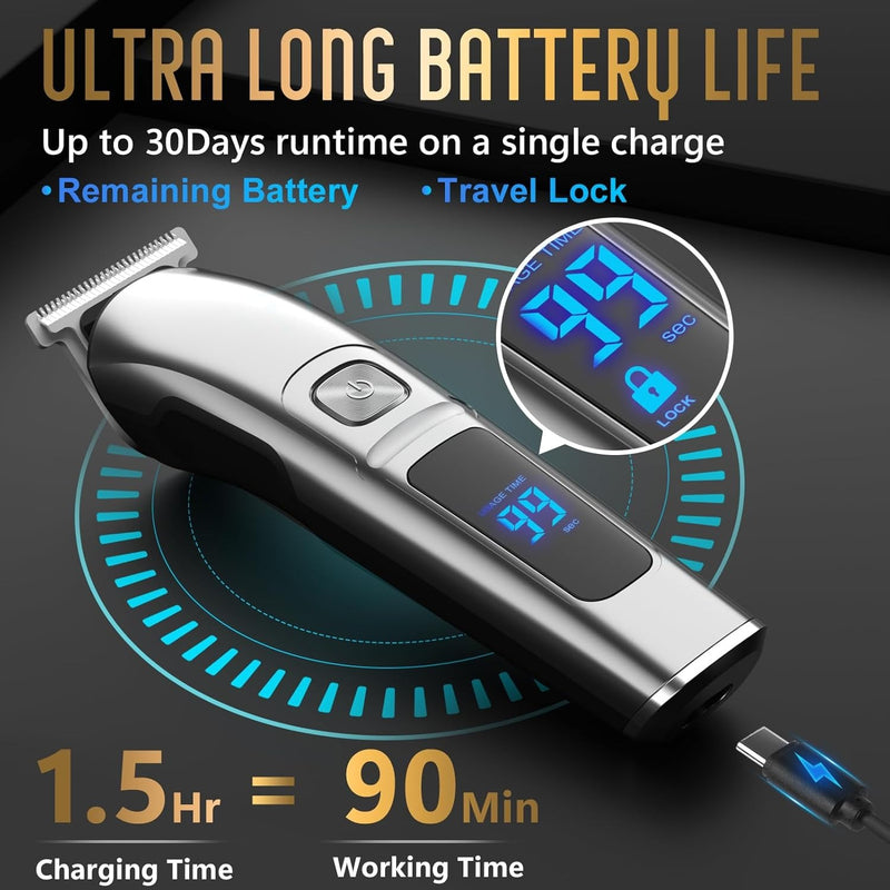 Ufree - Cortadora de barba inalámbrica para hombres, maquina de afeitar eléctrica impermeable para nariz, cuerpo, cara y bigote, kit de aseo