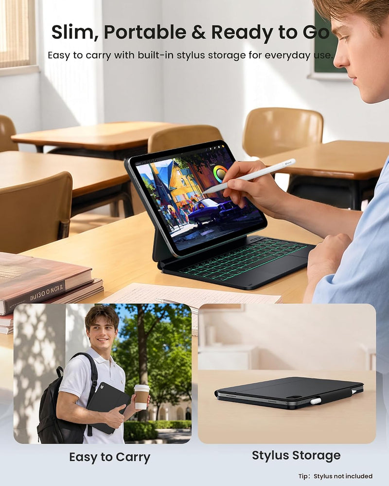Funda con Teclado typecase Edge para iPad 11" (A16) / 10.ª Gen - Negro
