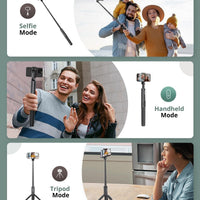 SENSYNE 68" Phone Tripod & Selfie Stick, Lightweight All in One Phone Tripod Integrated with Wireless Remote Compatible with All Cell Phones for Selfie/Video Recording/Photo/Live Stream/Vlog（Black）