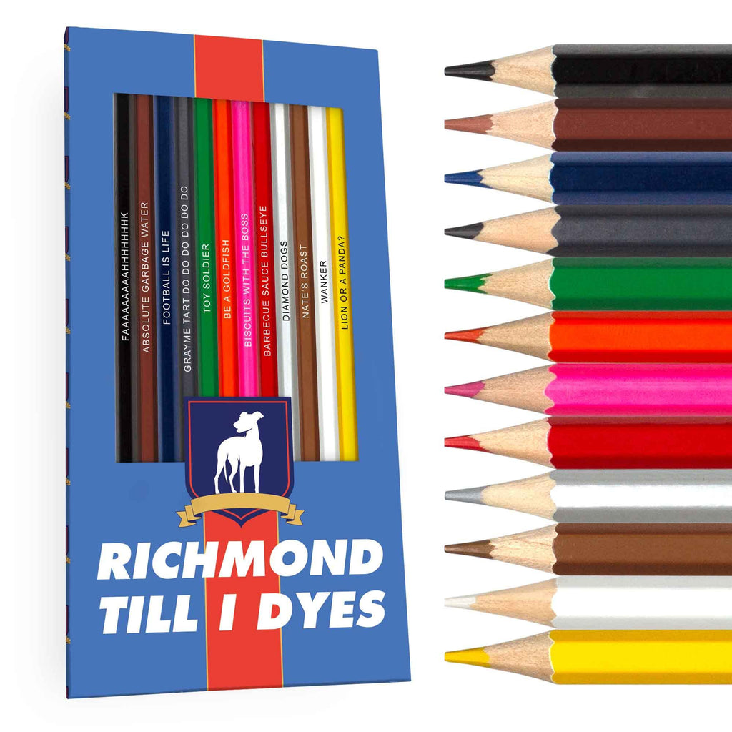 Pun Labs Ted Lasso Colors Colored Pencils - 12 Ted Lasso-Inspired Parody Pencil Set with Clever Foil-Stamped Names, Soft