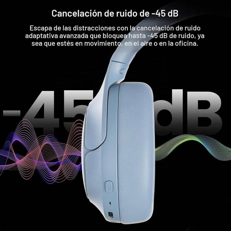 TOZO HT3 Hybrid Noise Cancelling Wireless Headphones, 90H Over Ear Headset