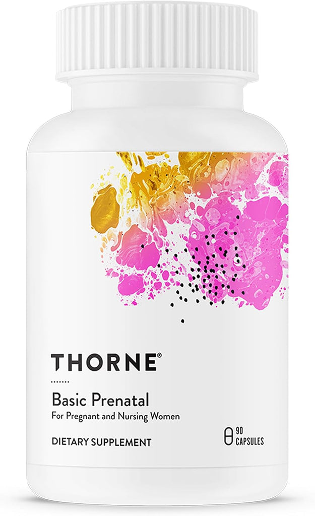 THORNE Basic Prenatal, Includes Active Folate, Choline & Iron, 90 Capsules