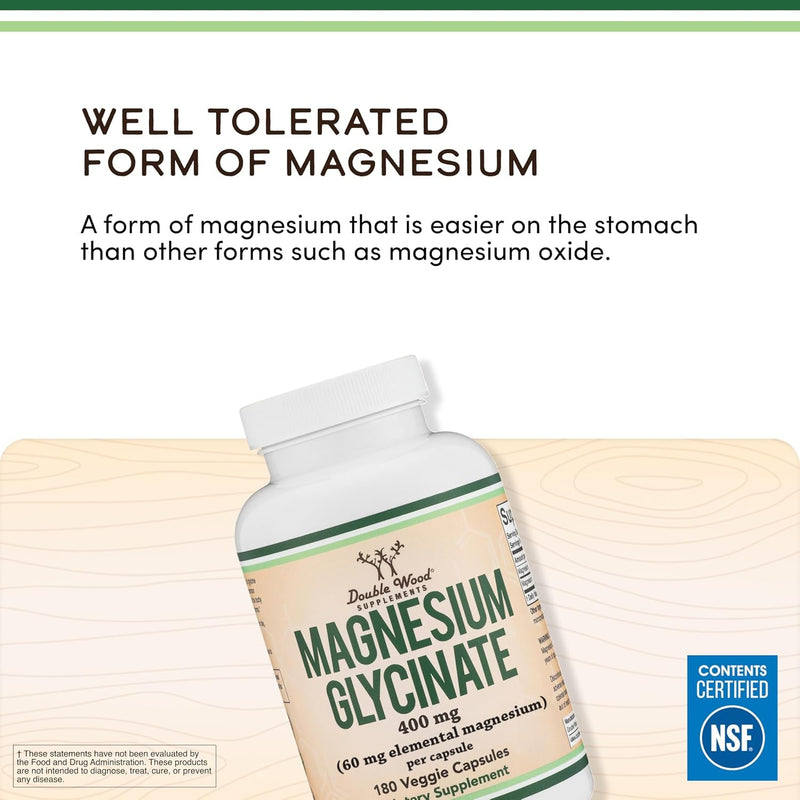 Double Wood Supplements Glicinato de magnesio 400 mg