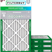 Filterbuy 12x20x2 Air Filter MERV 8 Dust & Allergy Defense (4-Pack)