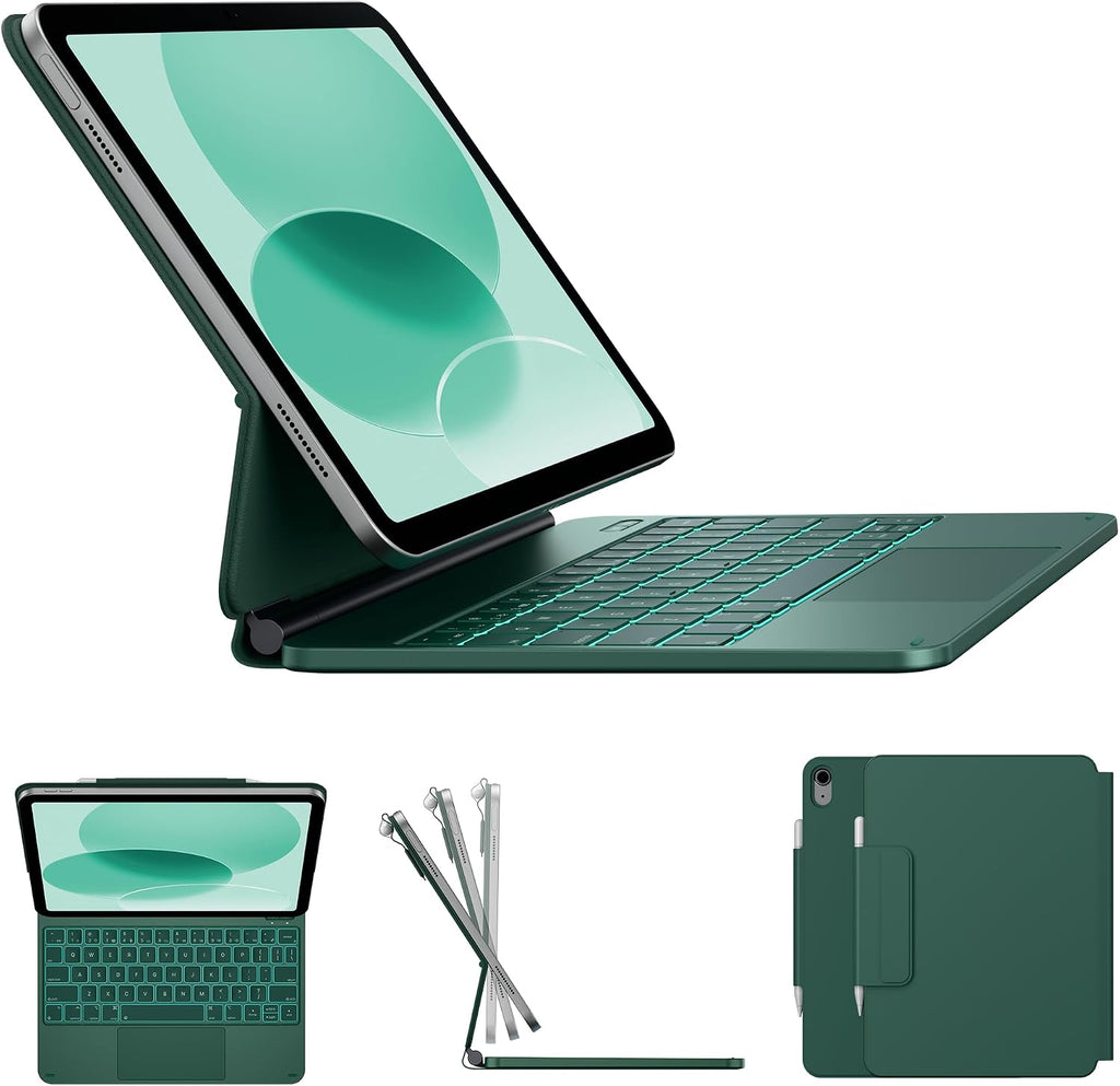 Funda con Teclado typecase Edge para iPad 11" (A16) / 10.ª Gen - Verde Medianoche